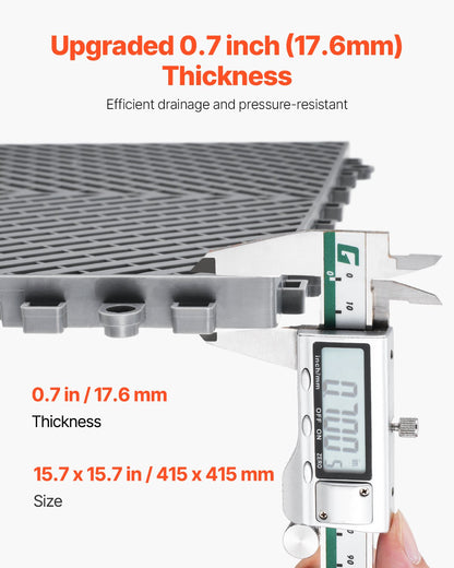 Drainage Mat Modular Interlocking Mat 15.7” x 15.7” Drainage Floor Tiles