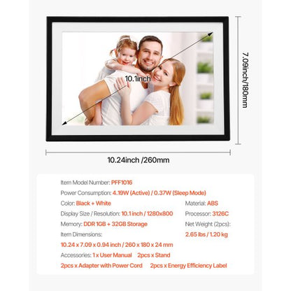 260 mm digitaler Bilderrahmen, 32 GB, Touchscreen, 2er-Pack, WLAN-Bilderrahmen