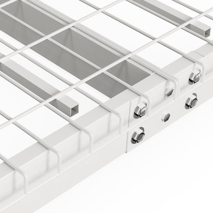 Overhead Garage Storage Rack, 48x96 Inch Ceiling Storage Rack for Garage, Heavy Duty Adjustable Cold Rolled Steel Racks for Garage Storage, Organization, 600 lbs Load Capacity, 22''-40", White