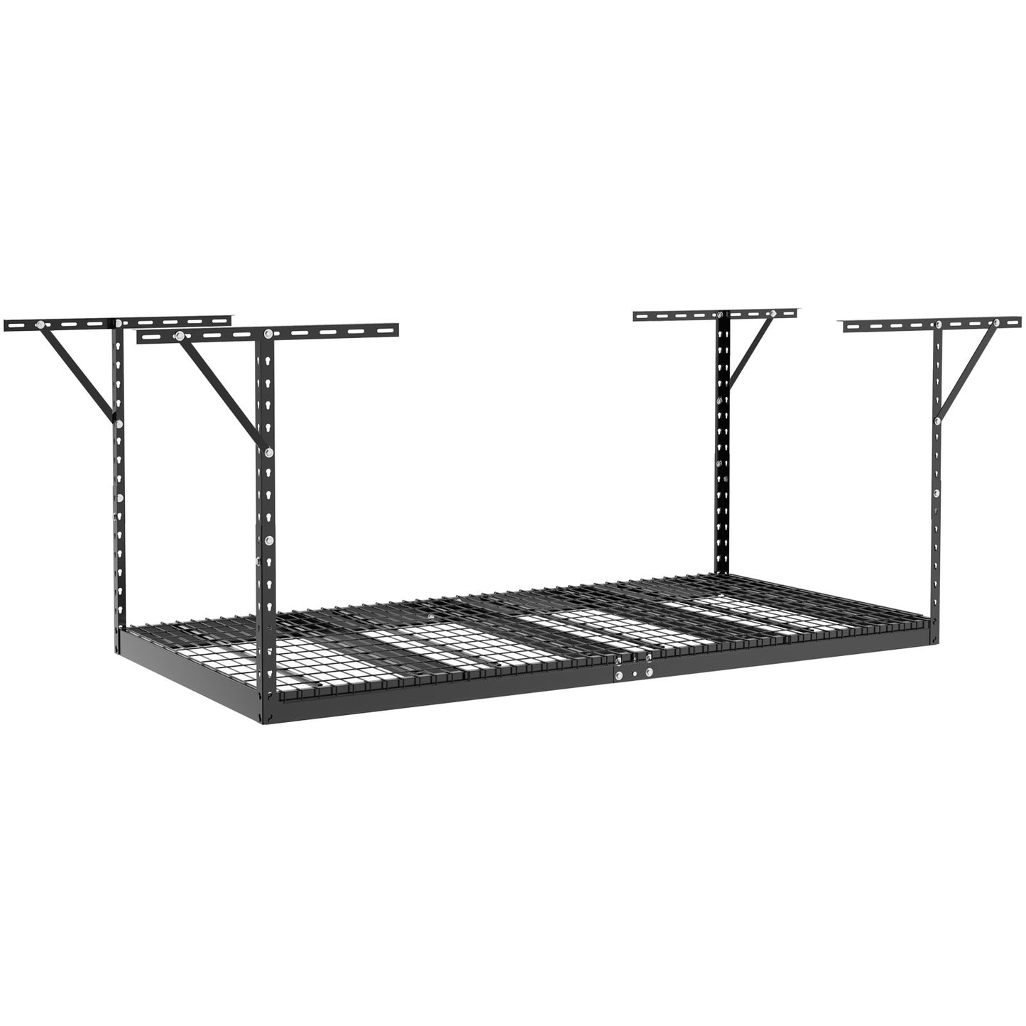 Overhead Garage Storage Rack, 48x96 Inch Ceiling Storage Rack for Garage, Heavy Duty Adjustable Cold Rolled Steel Racks for Garage Storage, Organization, 600 lbs Load Capacity, 22''-40", Black