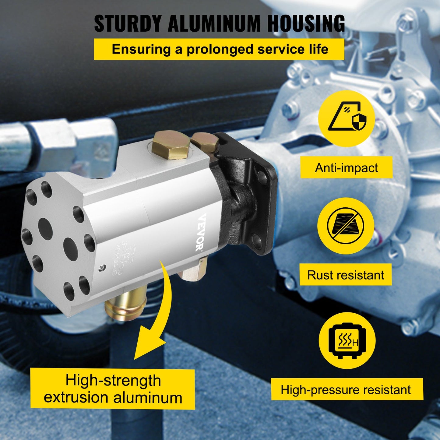 Hydraulic Log Splitter Pump, 13GPM, 2 Stage 3000PSI Wood Log Splitter Pump, 1'' Inlet 1/2'' NPT Outlet 3600 RPM Aluminum Hydraulic Gear Pump, for Small Engine Mounting Log Splitters Snowplow