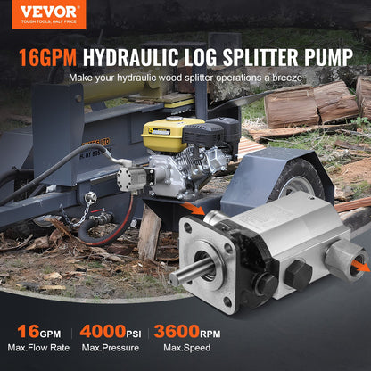 Hydraulic Pump 16 GPM Hydraulic Motor 2 Stage Hydraulic Pump Log Splitter Hydraulic Pump Wood Splitter Pumps Log Splitter Hydraulic Built Pump Hydraulic Wood Splitter Parts & Hydraulic Motor