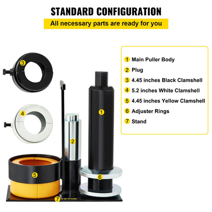 Carrier & Pinion Bearing Puller, Compatible with Dana 30,40,50,60,70, 80, Ford 10.25\" Bearings, Pinion Puller Tool with 3 Clamshells, 45# Steel Clamshell Bearing Puller for Auto Repair