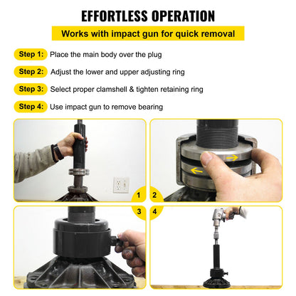 Carrier & Pinion Bearing Puller, Compatible with Dana 30,40,50,60,70, 80, Ford 10.25\" Bearings, Pinion Puller Tool with 3 Clamshells, 45# Steel Clamshell Bearing Puller for Auto Repair