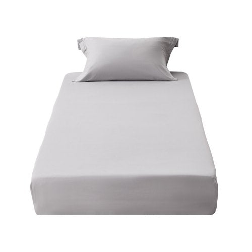 Fitted Sheet, 1 Set of 2 Pieces, Twin Size Elastic Fitted Sheet with High-Quality Microfiber, Wear-Resistant & Breathable Twin Fitted Sheet with Single-Sided Brushing, Fit for 15 in Mattress