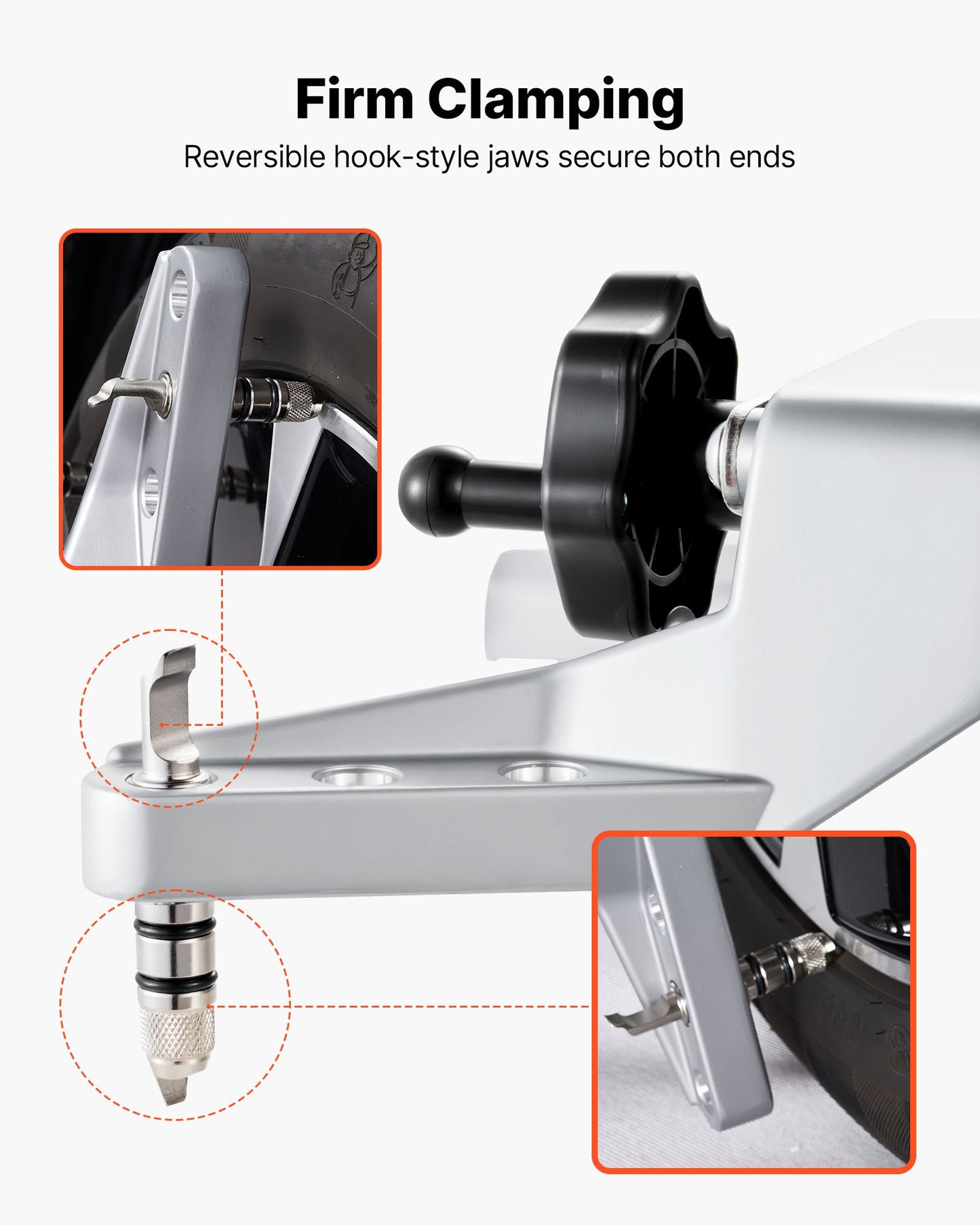 Wheel Clamp & Magnetic Adapter, 2 PCS Aluminum Alloy Wheel Alignment Tool for Precise Camber Gauge, Fits 11-25 Inch Rims, Universal Magnetic Gauge Tire Repair Tool for Car Truck SUV Motorcycle