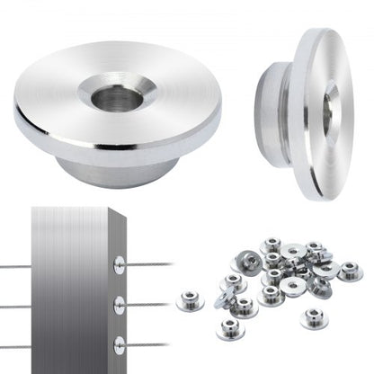 51Pack Cable Railing Kit 1/8" Wheel Protector Sleeves, Bundle with Black Invisible 1/8" Swage Tensioner and Terminal, Cable Railing Post Safeguard Covers for 0.41inch Horizontal Hole Post