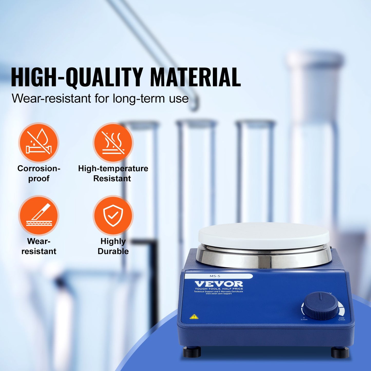 Magnetic Stirrer, 0-1500 RPM Stir Plate with Adjustable Speed Knob, 20L Plate Stirrer Kit, Stir Bar Included