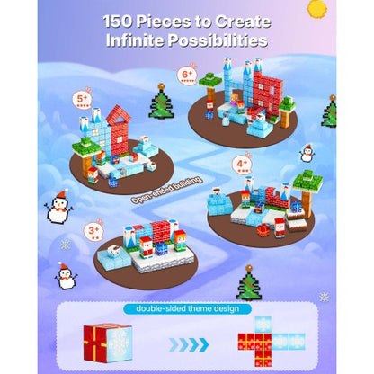 Magnetische Blöcke 150PCS Gletscher Burg Set STEM Montessori Sensorische Spielzeug