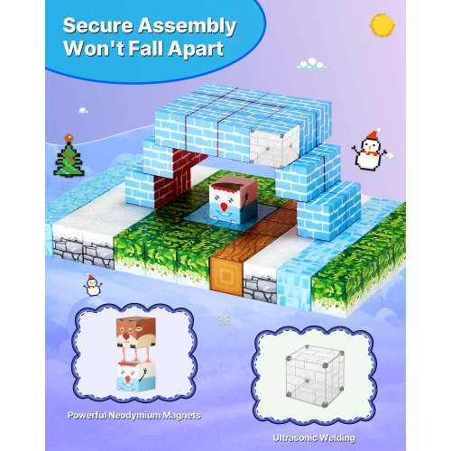 Magnetische Blöcke 150PCS Gletscher Burg Set STEM Montessori Sensorische Spielzeug