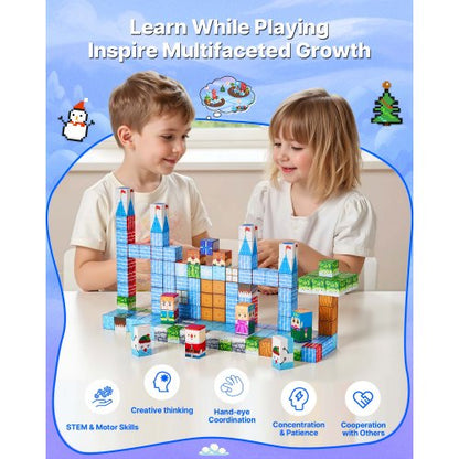 Magnetische Blöcke 150PCS Gletscher Burg Set STEM Montessori Sensorische Spielzeug
