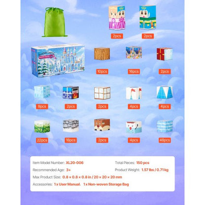 Magnetische Blöcke 150PCS Gletscher Burg Set STEM Montessori Sensorische Spielzeug