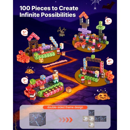 Magnetische Blöcke 100PCS Dark Castle Set STEM Montessori Sensorische Spielzeug