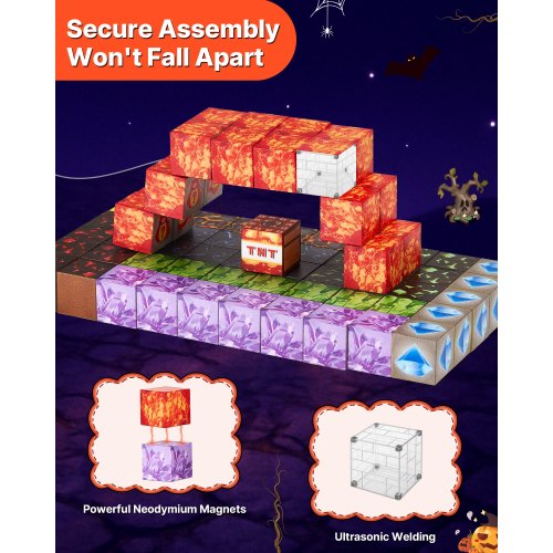 Magnetische Blöcke 100PCS Dark Castle Set STEM Montessori Sensorische Spielzeug