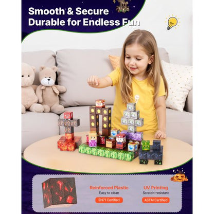Magnetische Blöcke 100PCS Dark Castle Set STEM Montessori Sensorische Spielzeug