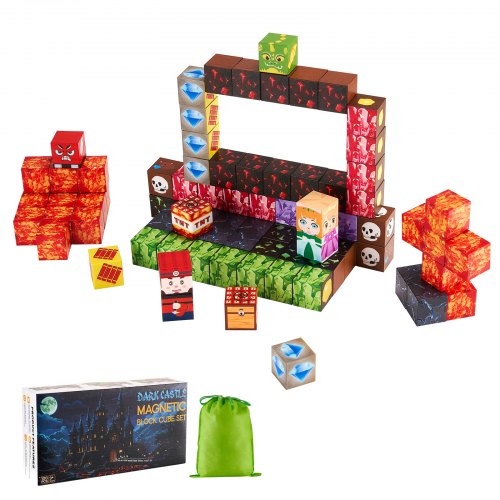 Magnetische Blöcke 100PCS Dark Castle Set STEM Montessori Sensorische Spielzeug