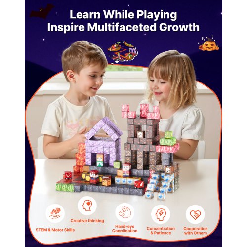 Magnetische Blöcke 150PCS Dark Castle Set STEM Montessori Sensorische Spielzeug