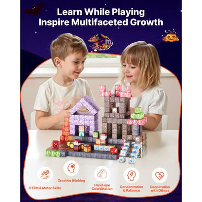 Magnetische Blöcke 150PCS Dark Castle Set STEM Montessori Sensorische Spielzeug