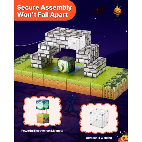 Magnetische Blöcke 100PCS Friedhof Zombies Set STEM Montessori Sensorische Spielzeug