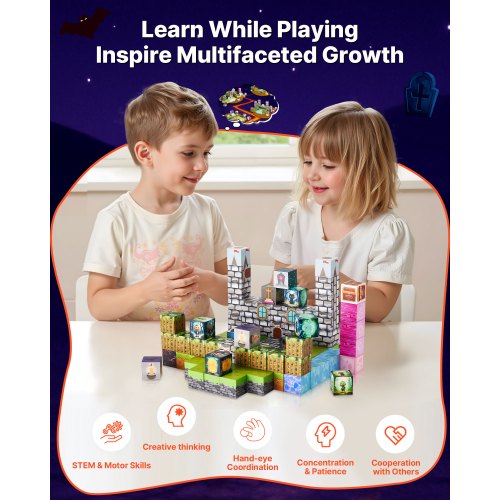 Magnetische Blöcke 100PCS Friedhof Zombies Set STEM Montessori Sensorische Spielzeug