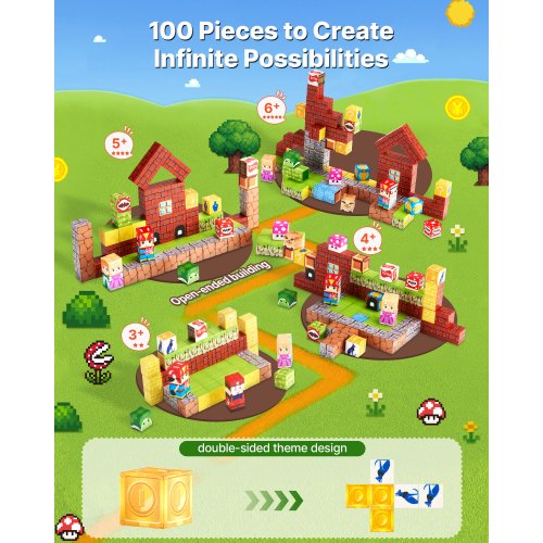 Magnetische Blöcke 100 PCS Magnetische Blöcke Set STEM Montessori Sensory Spielzeug