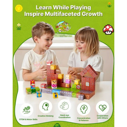 Magnetische Blöcke 100 PCS Magnetische Blöcke Set STEM Montessori Sensory Spielzeug