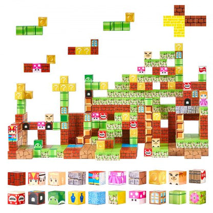 Magnetic Blocks, 100 PCS Magnet Blocks Set, Magnetic Building Cubes for Kids, STEM Montessori Sensory Toys for Christmas Birthday Gift, Construction Stacking Toy for 3+ Years Old Boys & Girls
