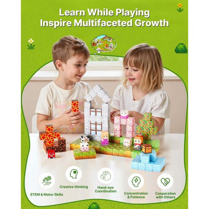 Magnetblöcke 150 Stück Waldburg-Set STEM Montessori Sensorikspielzeug