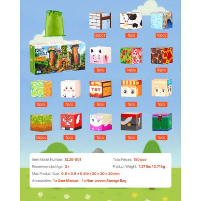 Magnetblöcke 150 Stück Waldburg-Set STEM Montessori Sensorikspielzeug