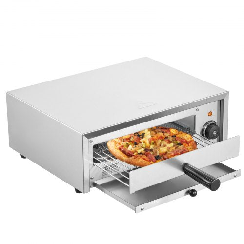 Electric Pizza Oven 12-inch 1500W 122-662℉ Temp Range Removable Crumb Tray