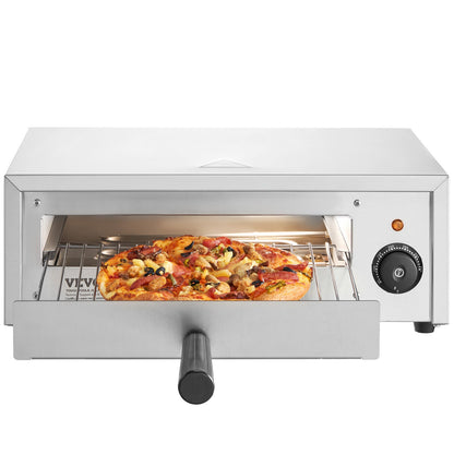 Electric Pizza Oven 12-inch 1500W 122-662℉ Temp Range Removable Crumb Tray