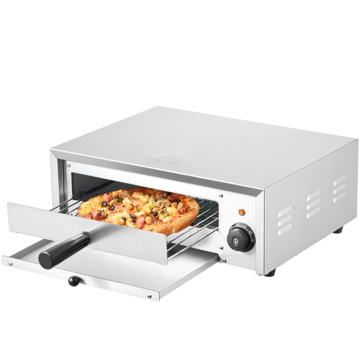 Electric Pizza Oven 12-inch 1500W 122-662℉ Temp Range Removable Crumb Tray