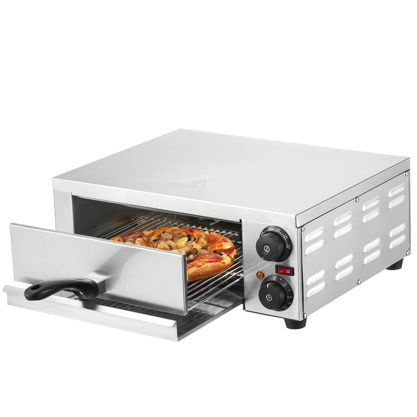 Electric Countertop Pizza Oven 12" 1500W Adjustable Temp 0-120Min Timer