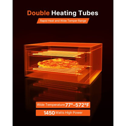 Electric Countertop Pizza Oven 12-inch 1450W Adjustable Temperature 77 to 572°F | EU