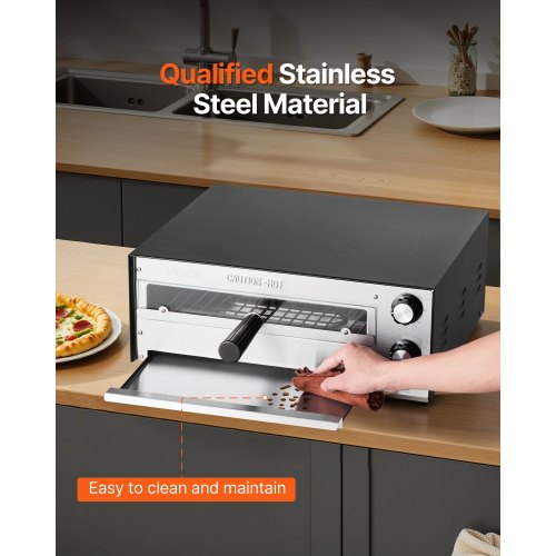 Electric Countertop Pizza Oven 12-inch 1450W Adjustable Temperature 77 to 572°F | EU