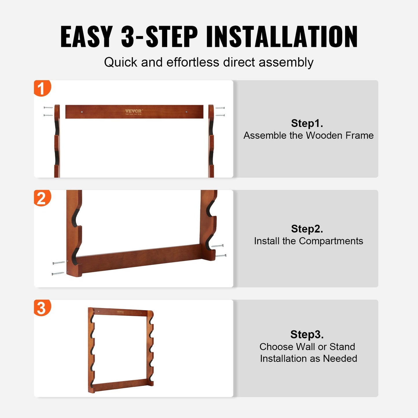 Gun Rack 5-fack Wood Gun Rack Väggmonterad Gun Display Rack rymmer 5 gevär