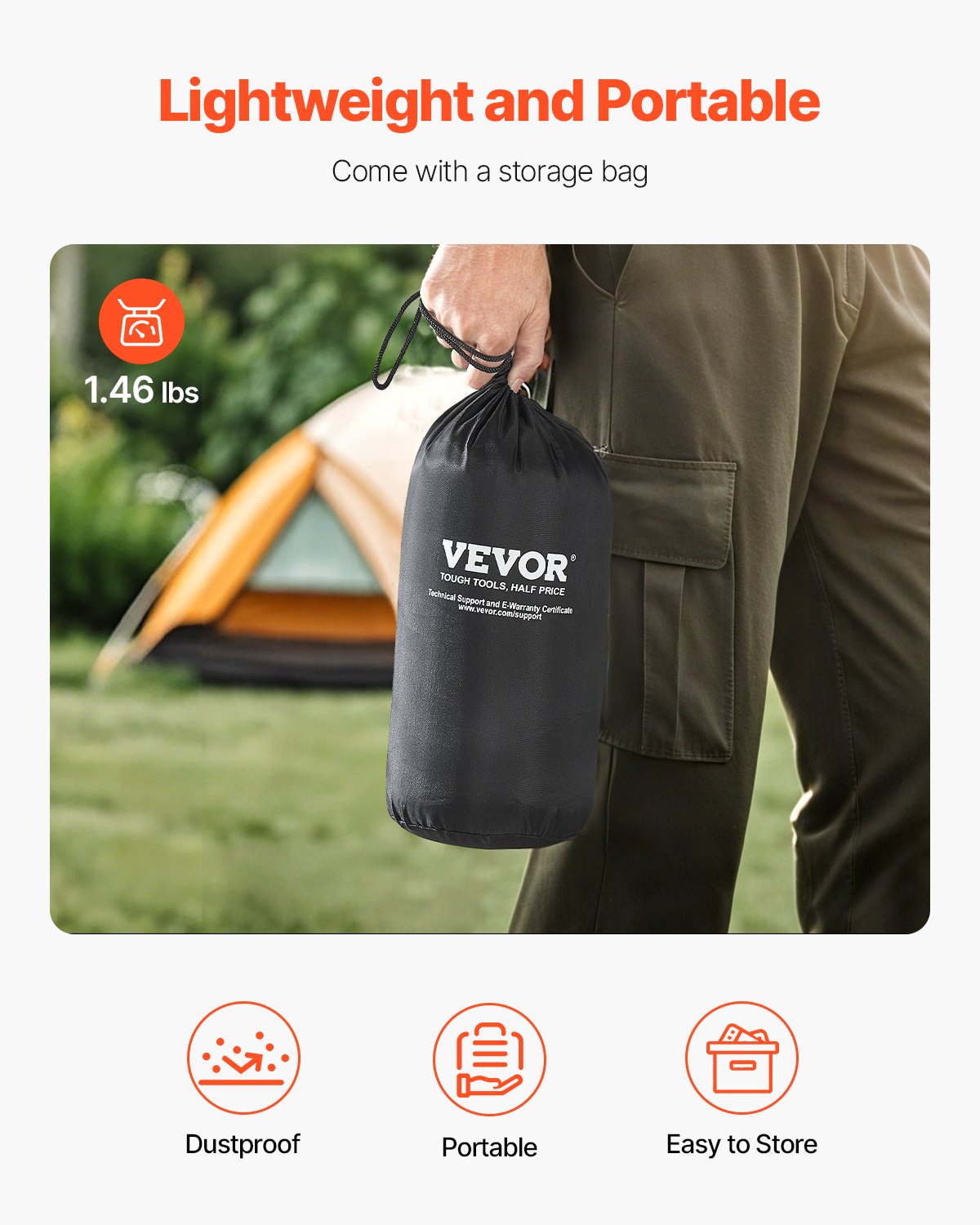 Camping Pillow, Memory Foam Travel Pillow with Double-Sided Cover, Portable Backpacking Pillows with Removable & Washable Cover and Storage Bag, Perfect for Camping, Air Travel, Hiking, Office