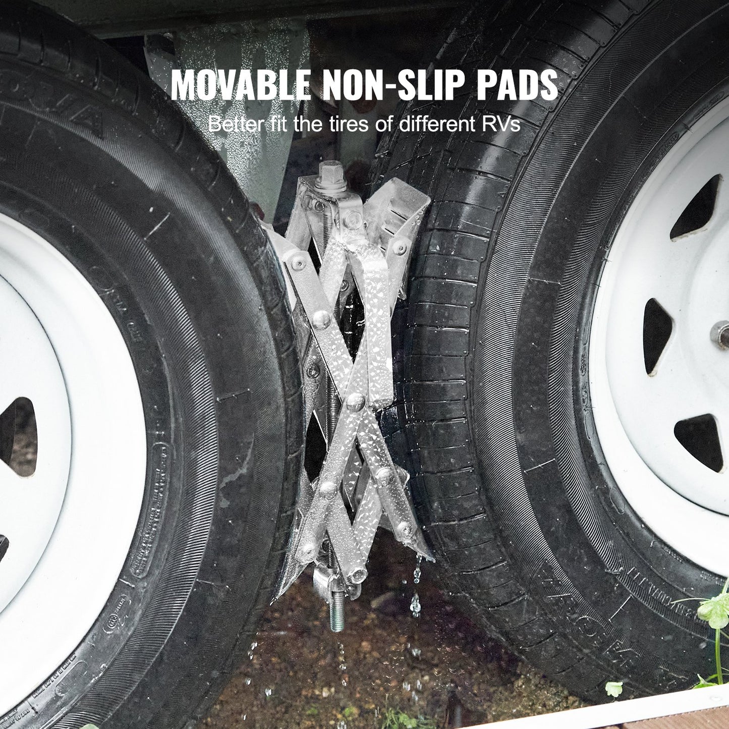 Camper Wheel Chock Stabilizer, X-Shaped RV Stabilizer Wheel Chock, Fits 1.5" to 10" Tire Space, 2 Sets of Wheel Chocks with Ratchet Wrench and Storage Bag for Campers Travel Trailers Trucks