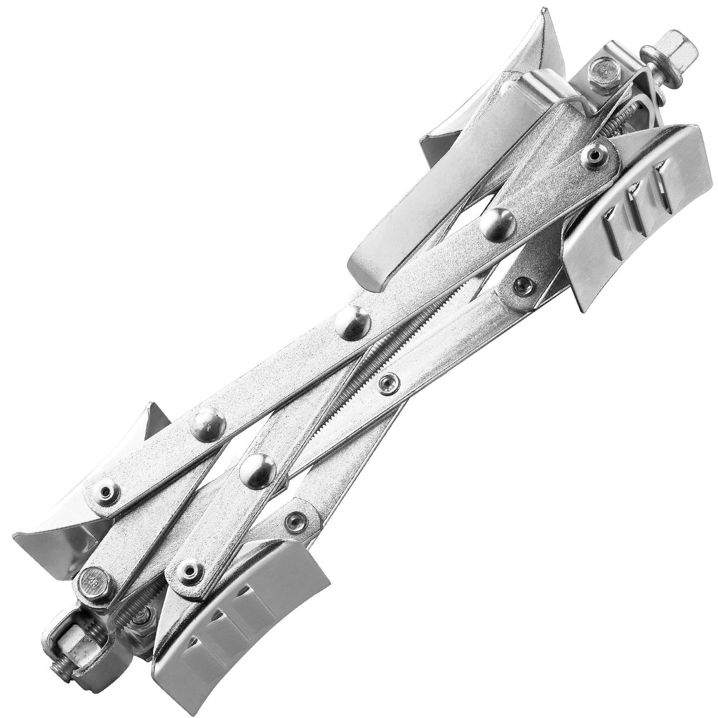 Camper Wheel Chock Stabilizer, X-Shaped RV Stabilizer Wheel Chock, Fits 1.5" to 10" Tire Space, 2 Sets of Wheel Chocks with Ratchet Wrench and Storage Bag for Campers Travel Trailers Trucks