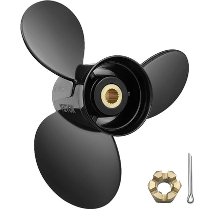 Außenbordpropeller, ersetzt OEM 3817469, 3-Blatt-Bootspropeller aus Aluminium mit 14 1/4 x 21 Steigung, kompatibel mit Volvo Penta SX Drive, alle Modelle, mit 19-Zahn-Keilwellen, rechts