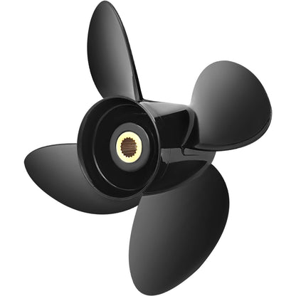 Außenbordpropeller, ersetzt OEM 3587522, 4-Blatt 14 1/4" x 19" Aluminium-Bootspropeller, kompatibel mit Volvo Penta SX-Antrieb, alle Modelle, mit 19-Zahn-Keilwellen, rechts