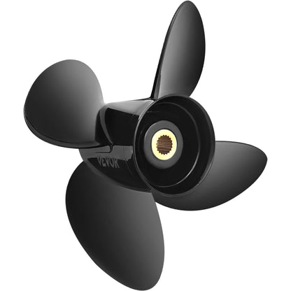 Außenbordpropeller, ersetzt OEM 3587522, 4-Blatt 14 1/4" x 19" Aluminium-Bootspropeller, kompatibel mit Volvo Penta SX-Antrieb, alle Modelle, mit 19-Zahn-Keilwellen, rechts