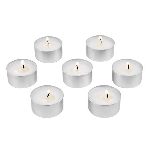 200 Pack Unscented Tea Lights Candles 6.5 Hours Long Burning Smokeless Tealight Candles, Dripless with Aluminum Cups, Natural Palm Wax Votive Candles for Home, Weddings, Christmas, White