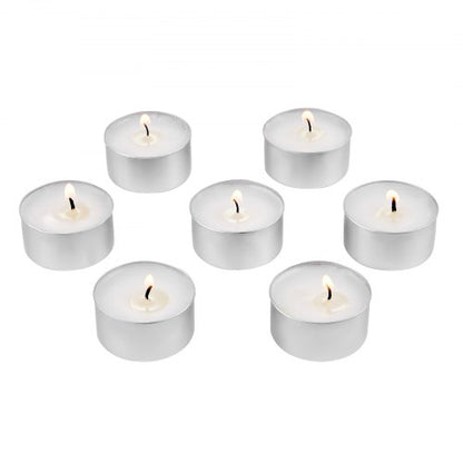 200 Pack Unscented Tea Lights Candles 6.5 Hours Long Burning Smokeless Tealight Candles, Dripless with Aluminum Cups, Natural Palm Wax Votive Candles for Home, Weddings, Christmas, White