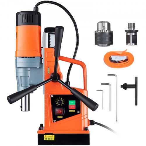 Magnetic Drill, 1550W 2" Boring Diameter, 2922lbf/13000N 500 RPM Portable Electric Mag Drill Press with Variable Speed, Drilling Machine for any Surface Home Improvement Industry Railway
