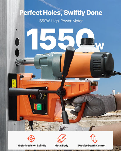 Magnetbohrmaschine, Magnetbohrmaschine, 1550 W, 2922 lbf/13000 N, tragbare Magnetbohrmaschine, 500 U/min