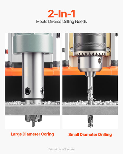 Magnetbohrmaschine, Magnetbohrmaschine, 1550 W, 2922 lbf/13000 N, tragbare Magnetbohrmaschine, 500 U/min