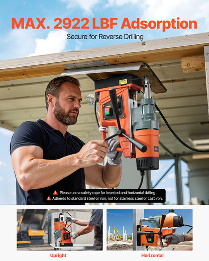 Magnetbohrmaschine, Magnetbohrmaschine, 1550 W, 2922 lbf/13000 N, tragbare Magnetbohrmaschine, 500 U/min