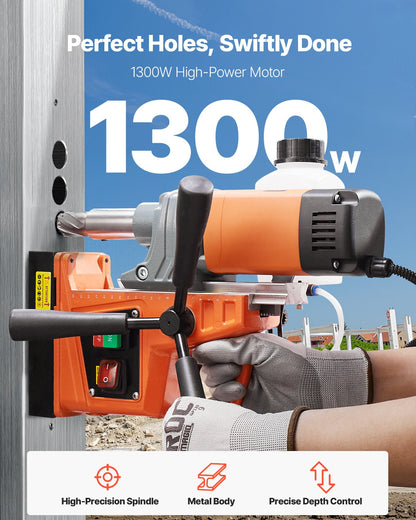 Magnetbohrmaschine, Magnetbohrmaschine, 1300 W, 2922 lbf/13000 N, tragbare Magnetbohrmaschine, 810 U/min