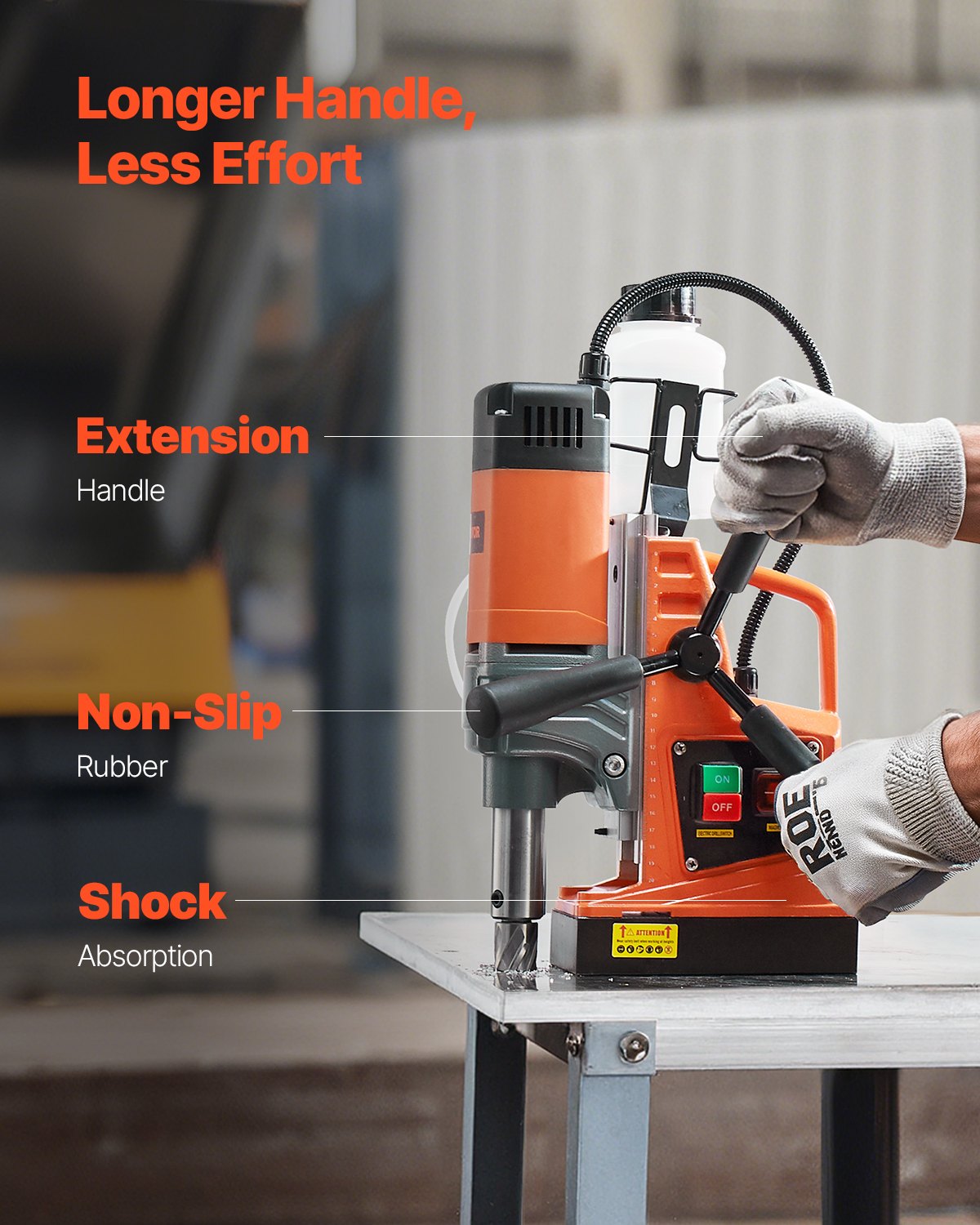 Magnetbohrmaschine, Magnetbohrmaschine, 1300 W, 2922 lbf/13000 N, tragbare Magnetbohrmaschine, 810 U/min